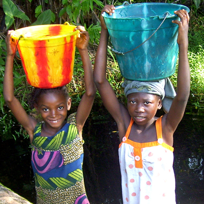 Children carrying water