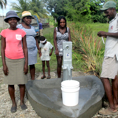 New well pumping safe clean water