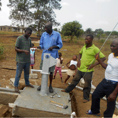 Finishing up installing the hand pump