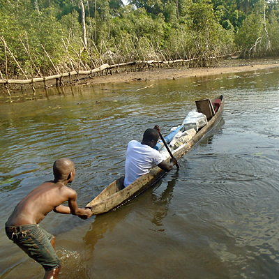 Access to village only by dug out canoe