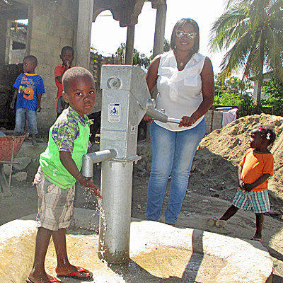 Washing hands in New well water