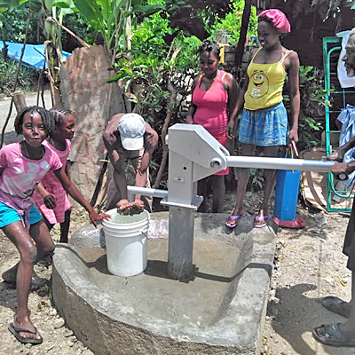 Safe water flowing from New Well