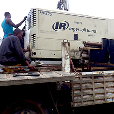 Securing Compressor to Drill Truck