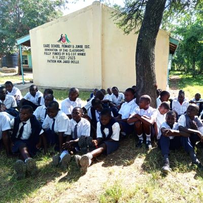 Students of Sare school during the training session