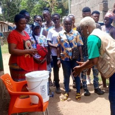 Community members attending Health and Hygiene training session