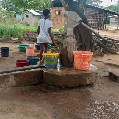 Village hand pump before rehabilitation