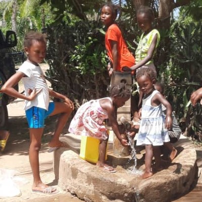 Children by new well