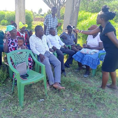 Community members attending Health and Hygiene session