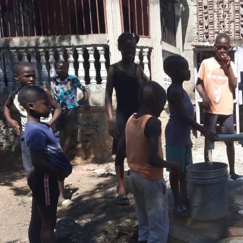 Children by new well