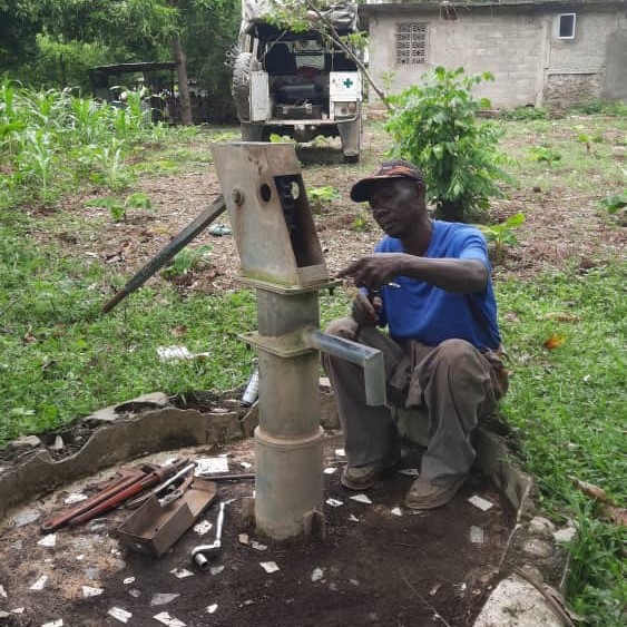 Pump being repaired