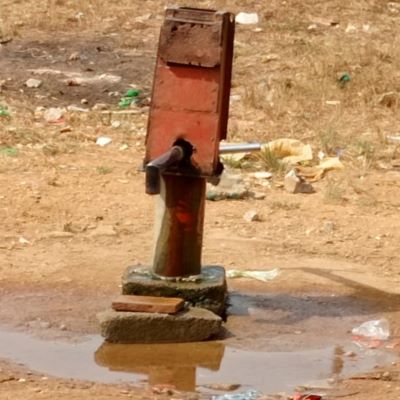 Village school hand pump before rehabilitation