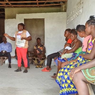 Villagers attending Health and Hygiene training session