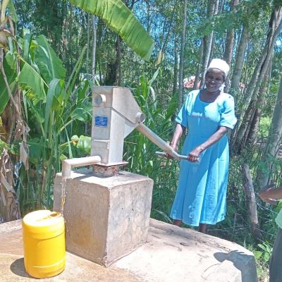 It's a joy to access clean water from the village well
