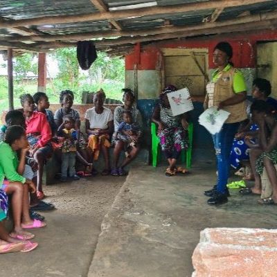 Community members attending Health and Hygiene training session 