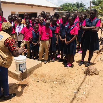 Students learning proper hygiene and sanitation during Health and Hygiene class