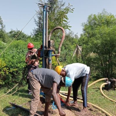 Communal new well under construction