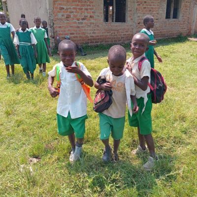 Happy village school kids 