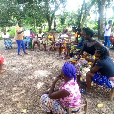 Villagers attending Health and Hygiene training