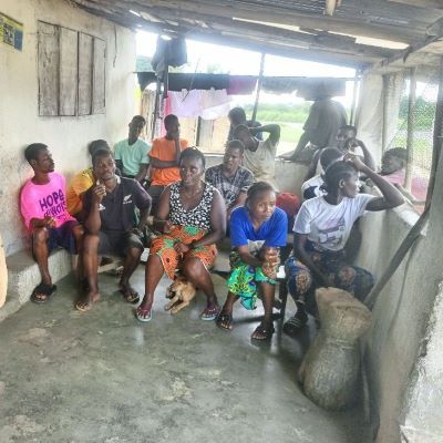 Holder Farm villagers during health and hygiene training