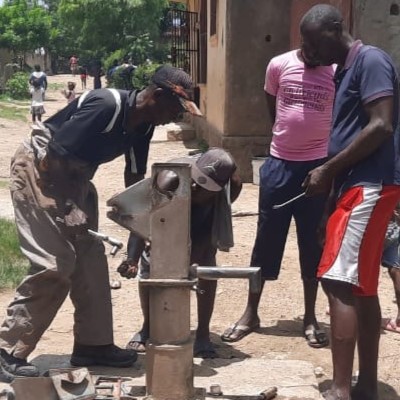 Partially taken apart pump