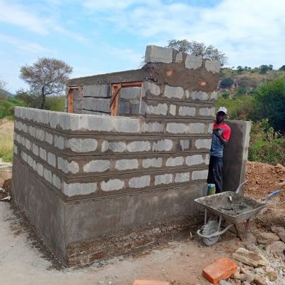 Construction of a new latrine underway