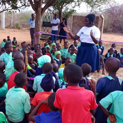 This is Health and Hygiene class during the launch of the latrine 