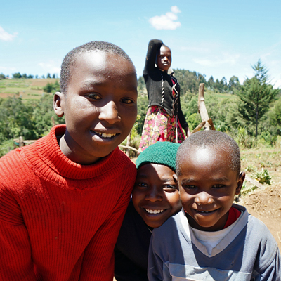 Children Watching Drilling with new Mud Pump