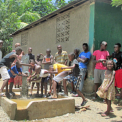 Joy at having safe water to drink once again!