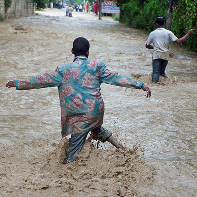 Flooding at time of hurricane