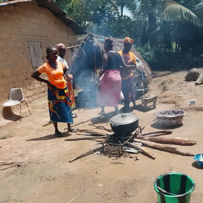 Cooking ongoing in a villager's home in Korsor community