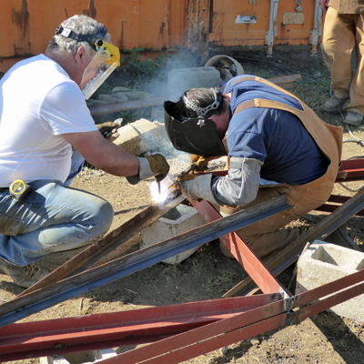 Welding Trusses while Improving Local Worker Skills