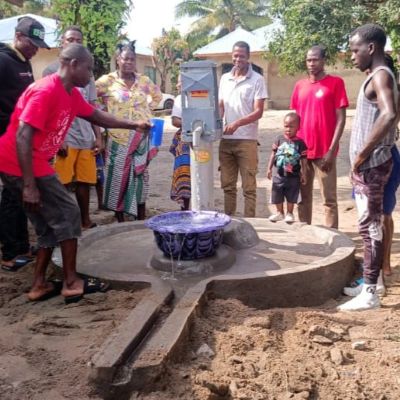 Grateful villagers 
