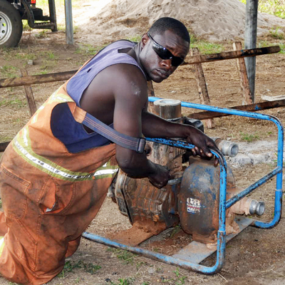 Driller Working on old unit