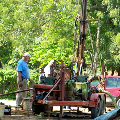 Rig up in mountains drilling