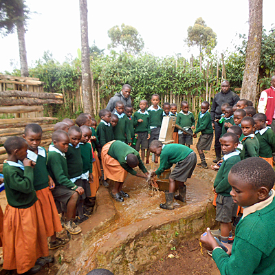 School Children around New Well