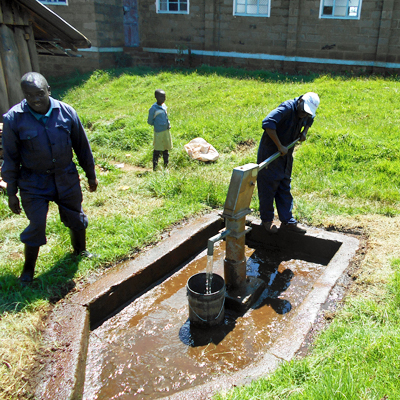 Safe water flowing again from repaired pump!