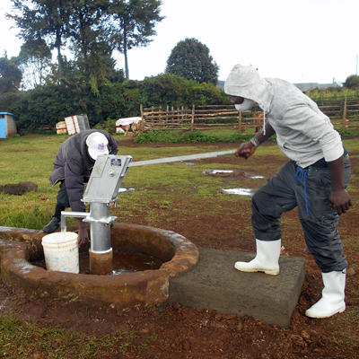 Repaired pump flowing safe water again!