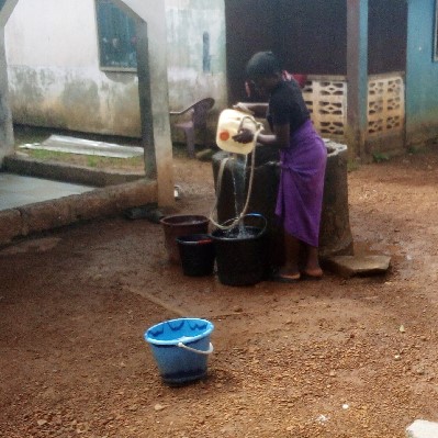 Pump gone, village now using it as open dug well