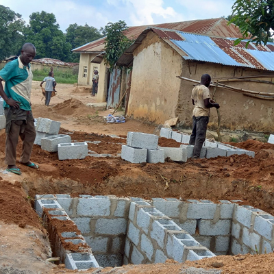 Latrine under construction