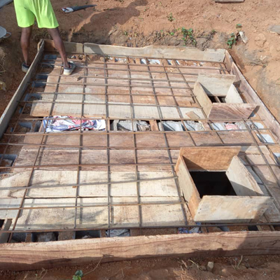 Ready to pour Latrine floor