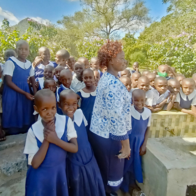 Happy Children & Teacher