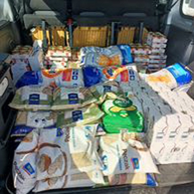 One example of emergency food, medicine and Hygiene supplies