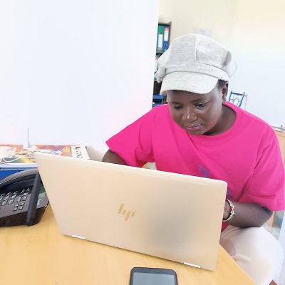Maureen Achieng' couldn't be more grateful for her laptop