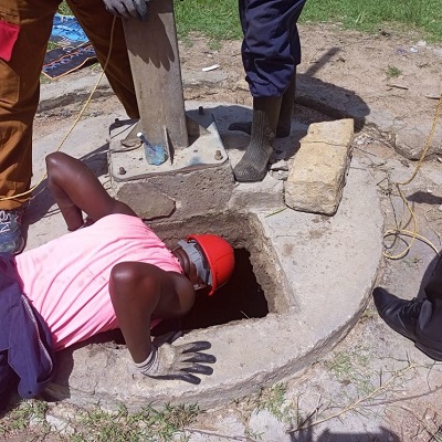 The borehole had water but it could not produce it 