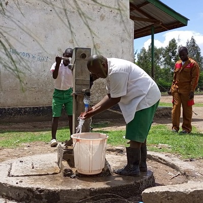 Borehole produces water after the pump is fixed