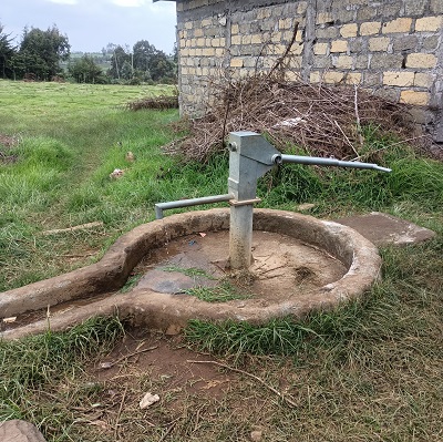Pump producing water after a successful repair 