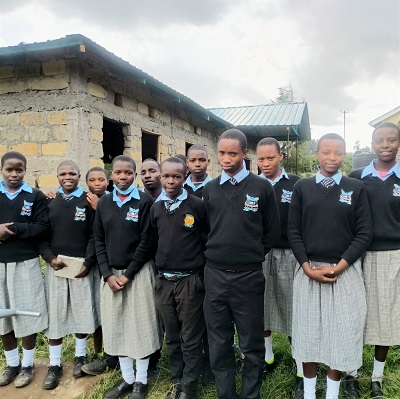 Grateful students at Kiambiria Secondary School