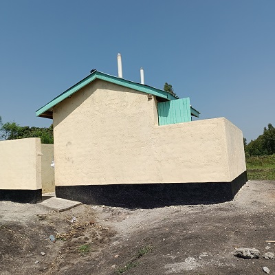 A new 6-door latrine at Ogenya Primary School 