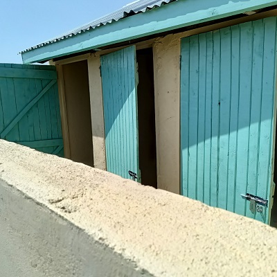 A new latrine at Ogenya Primary school is the only standard latrine in the community 