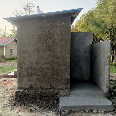A new 2-door latrine at Stada offices in Kisumu County 